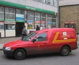 Royal Mail van in front of Post Office. (photography: Matt Raines)