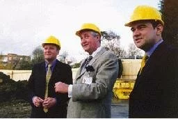 Charles Kennedy MP with Ed Davey MP at a Building Site (photography: Liberal Democrats)