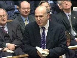 Vince Cable MP speaking in Parliament.